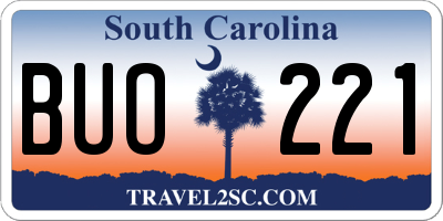 SC license plate BUO221