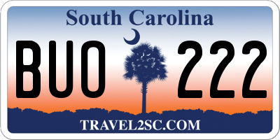 SC license plate BUO222