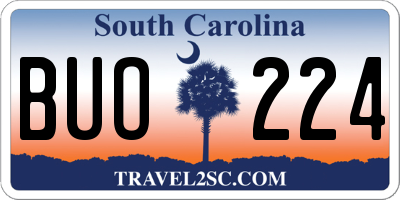SC license plate BUO224