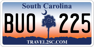 SC license plate BUO225