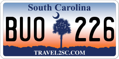 SC license plate BUO226