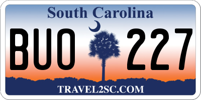 SC license plate BUO227