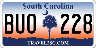 SC license plate BUO228