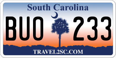 SC license plate BUO233
