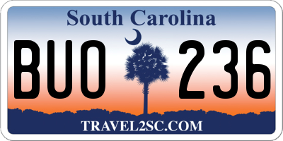 SC license plate BUO236