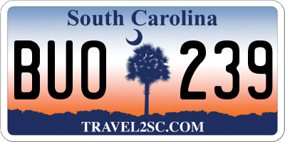 SC license plate BUO239