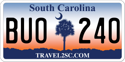 SC license plate BUO240
