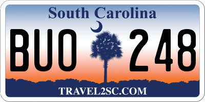 SC license plate BUO248