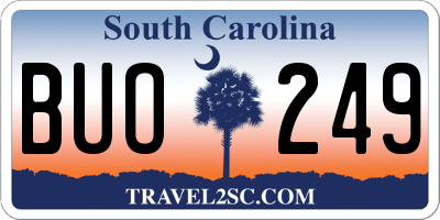 SC license plate BUO249