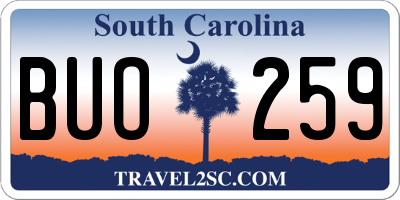 SC license plate BUO259