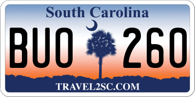 SC license plate BUO260