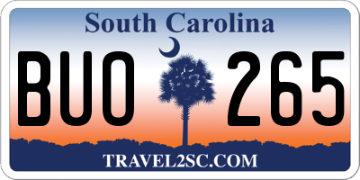 SC license plate BUO265