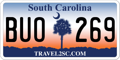 SC license plate BUO269