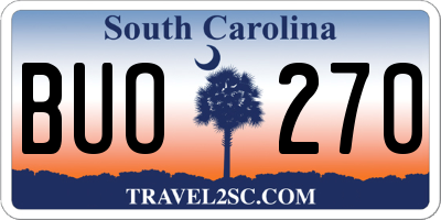 SC license plate BUO270