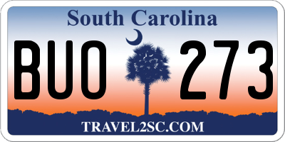 SC license plate BUO273