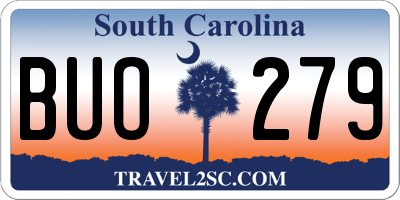 SC license plate BUO279