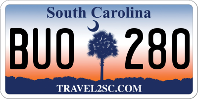 SC license plate BUO280