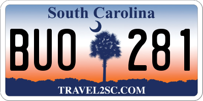 SC license plate BUO281