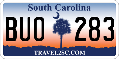 SC license plate BUO283