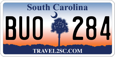 SC license plate BUO284