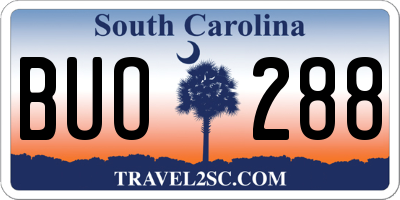 SC license plate BUO288