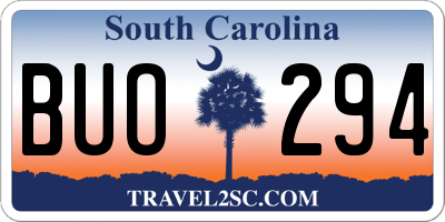 SC license plate BUO294