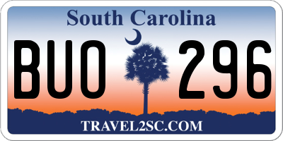 SC license plate BUO296
