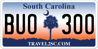 SC license plate BUO300