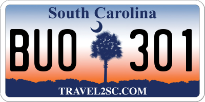 SC license plate BUO301