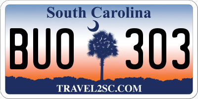 SC license plate BUO303