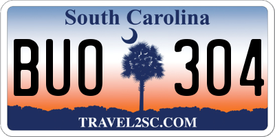 SC license plate BUO304