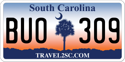SC license plate BUO309