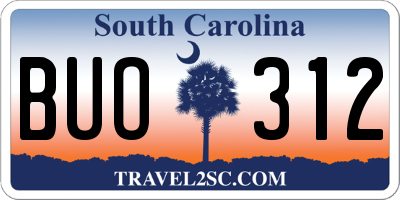 SC license plate BUO312