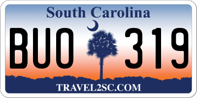 SC license plate BUO319