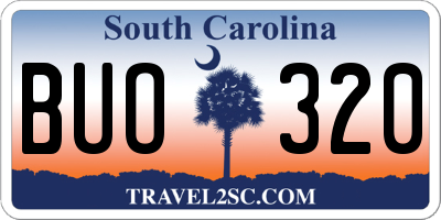 SC license plate BUO320