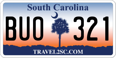 SC license plate BUO321