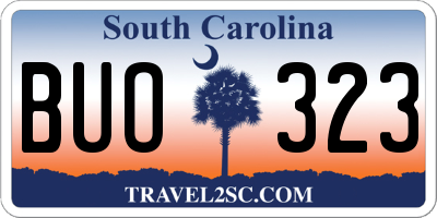 SC license plate BUO323