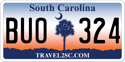 SC license plate BUO324