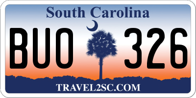 SC license plate BUO326