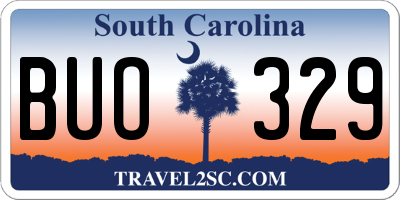SC license plate BUO329