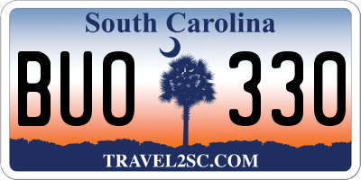 SC license plate BUO330