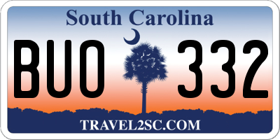 SC license plate BUO332