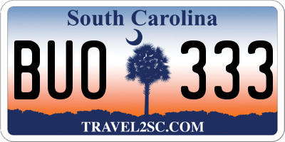 SC license plate BUO333