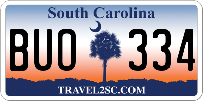 SC license plate BUO334