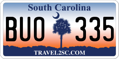 SC license plate BUO335