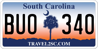 SC license plate BUO340