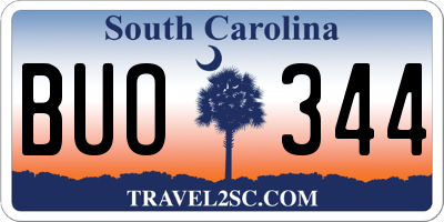 SC license plate BUO344