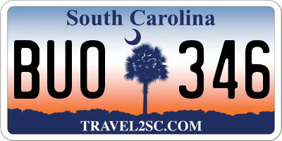 SC license plate BUO346