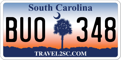 SC license plate BUO348