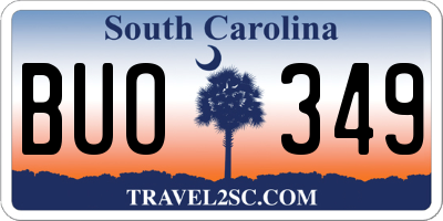 SC license plate BUO349